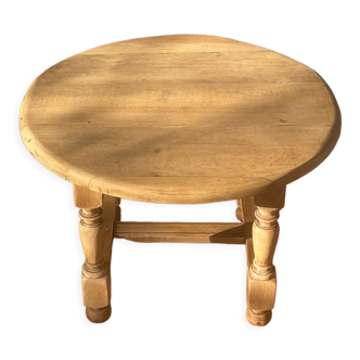 Round coffee table solid oak