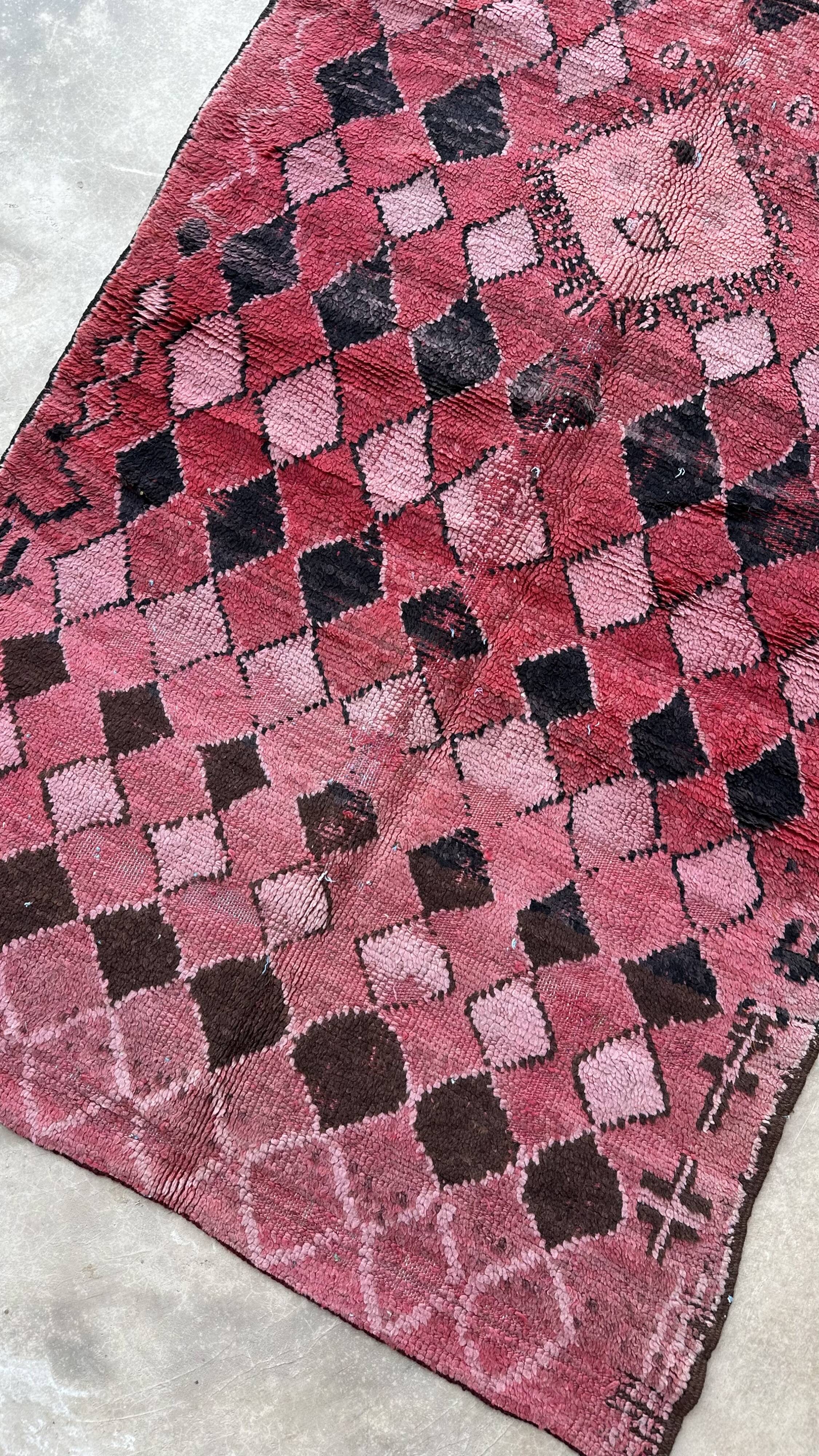 Red Boujad Moroccan rug - 355 x 128 cm