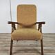 Fauteuil inclinable en bois et tissu des années 70