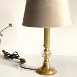Vintage lamp in gold metal and crystal