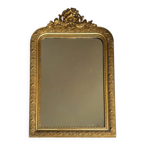 miroir doré à fronton