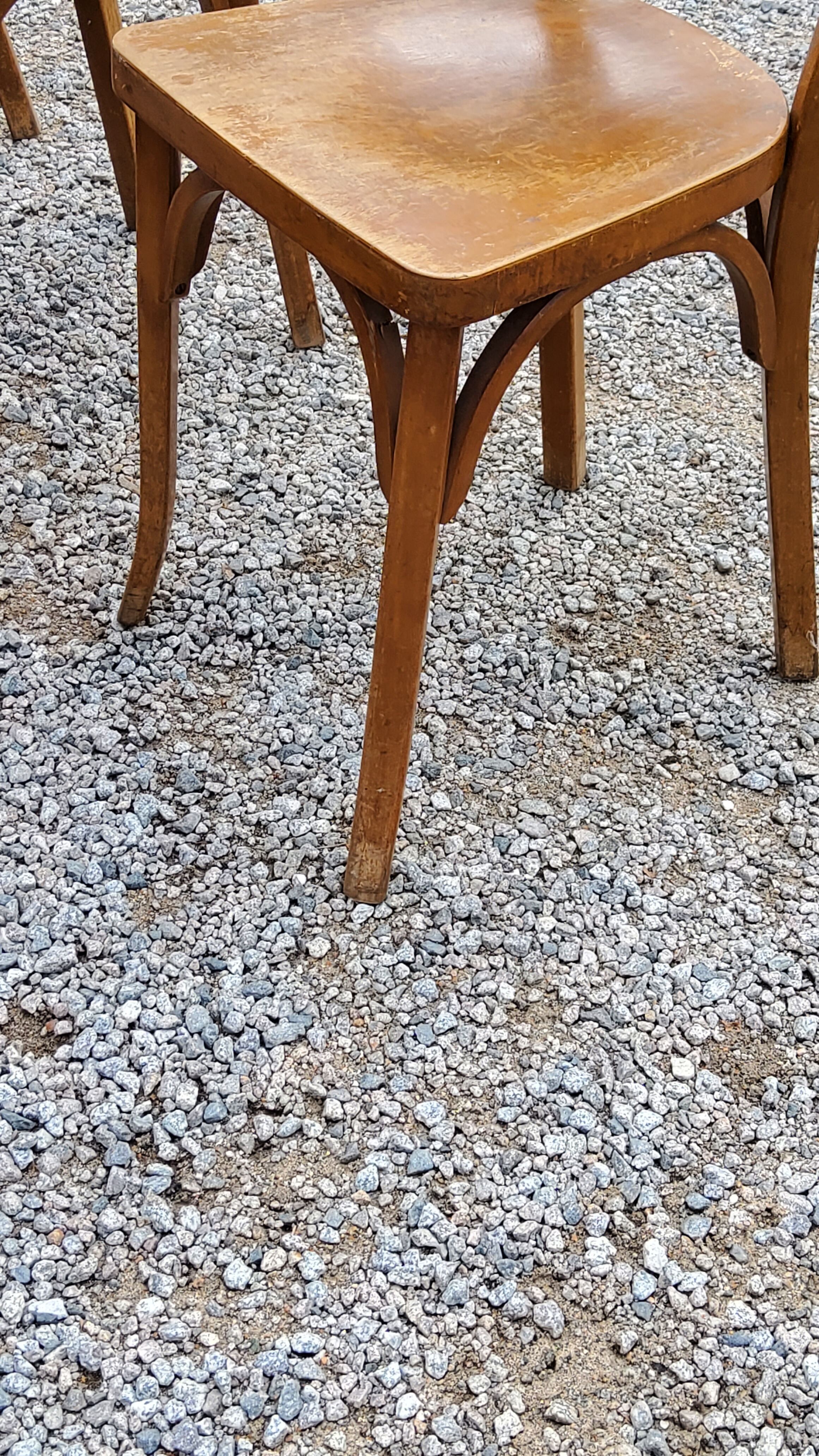 Set of 6 Baumann bistro chairs from the 50s stamp with iron