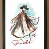 Drawing by karl lagerfeld for fendi