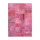 Handmade turkish overdyed 170 cm x 241 cm pink patchwork carpet