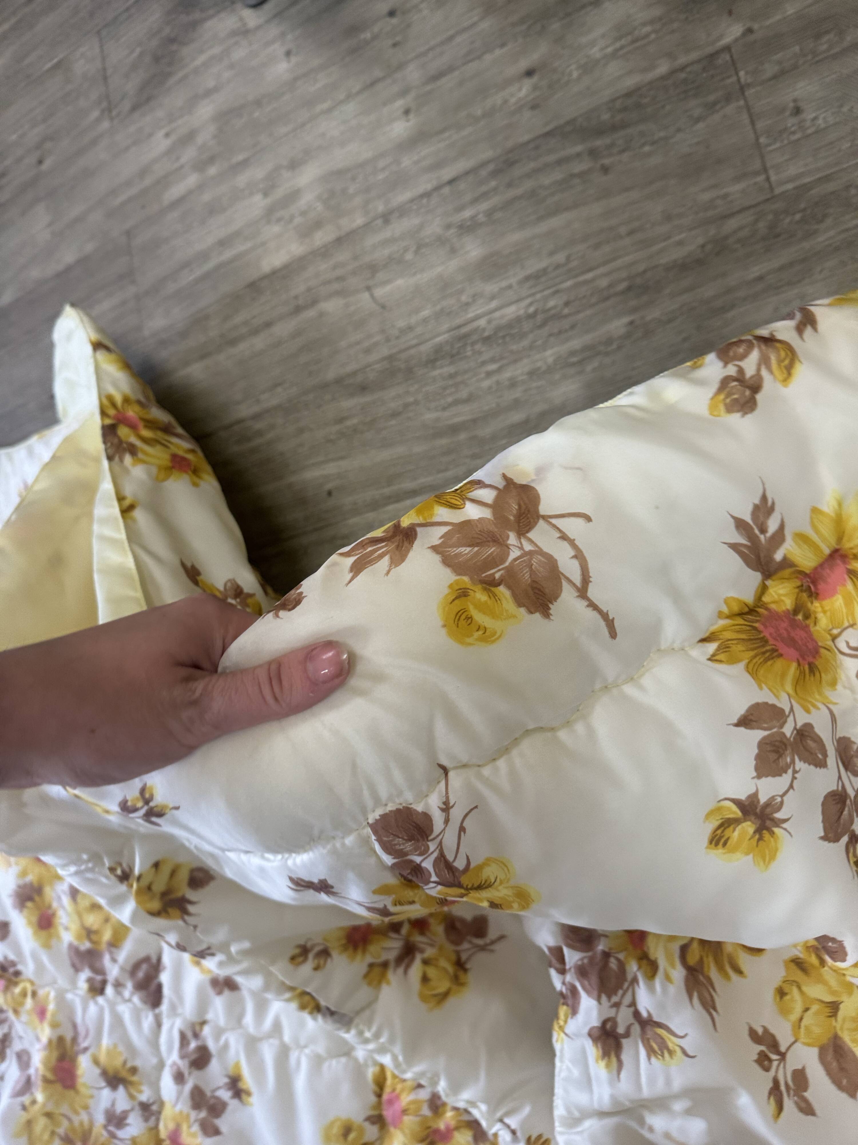 Couverture à fleurs vintage 70s