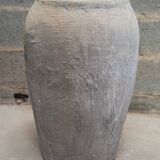 Old gray terracotta pot