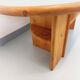 Vintage oval rectangular modernist coffee table in solid pine from the years.