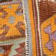 Tapis Kilim tribal vintage vert et orange 5x8, 146x255 cm SK 33083