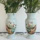 Pair of 19th century opaline glass vases signed