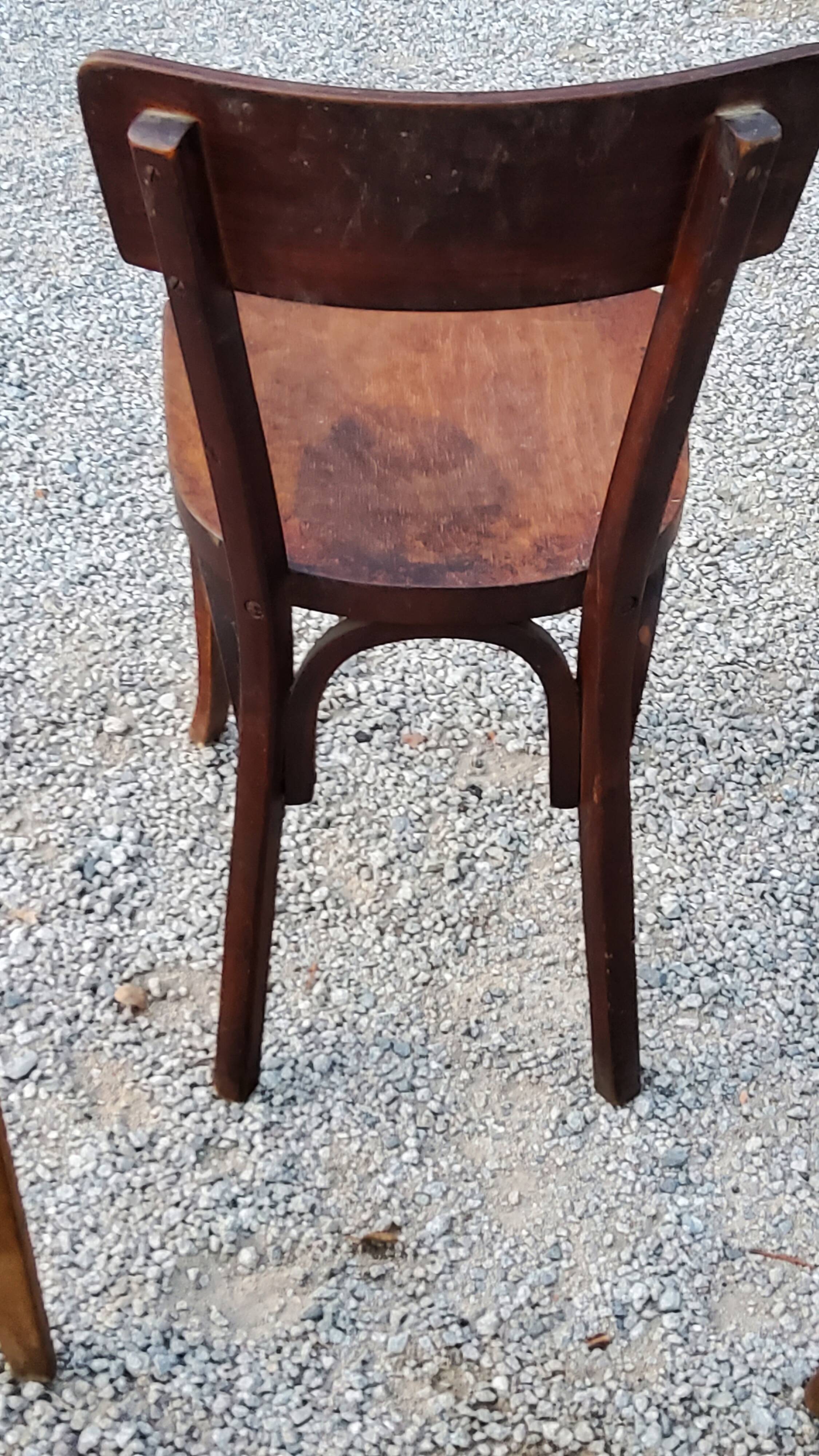 Set of 5 Stella Thonet bistro chairs from the 1950s