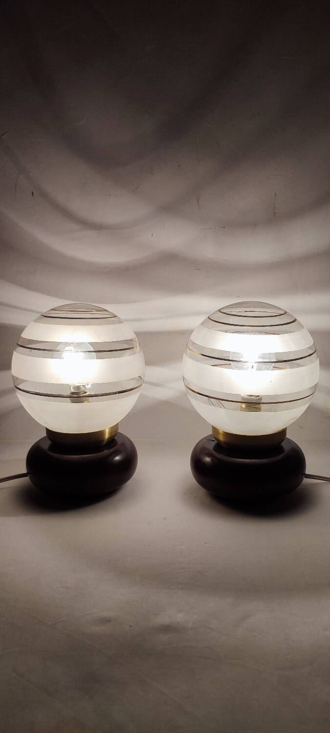 Par de lámparas de mesa. España, 1970s.