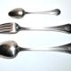 Christofle table cutlery printania art deco 3p fork, spoons soup + coffee 1920