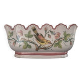 Hand-painted glazed earthenware planter