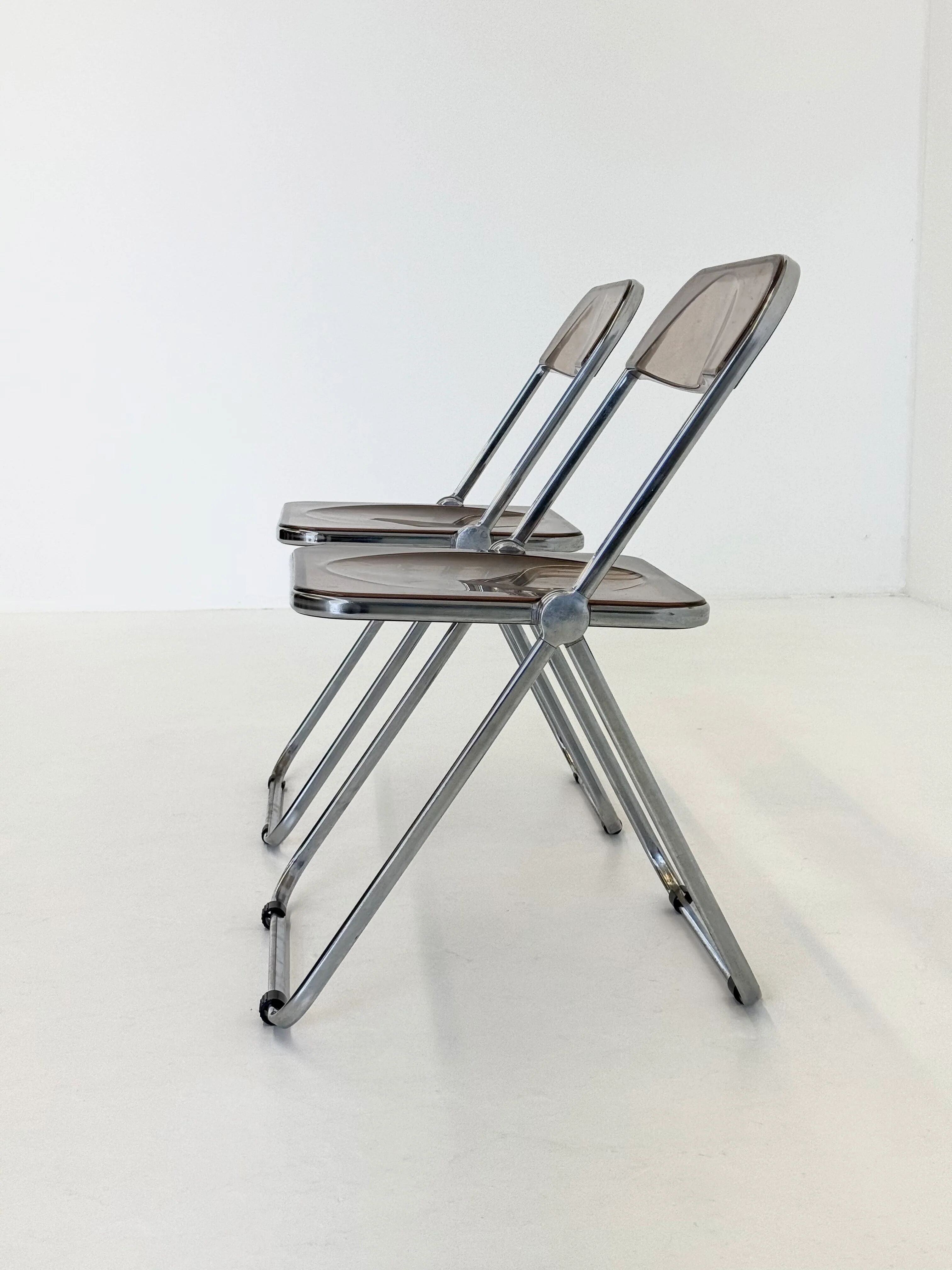 Set of 2 Plia folding chairs for Anonima Castelli by Giancarlo Piretti