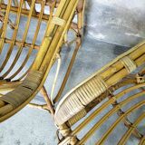 Garden furniture: 4 armchairs and rattan coffee table