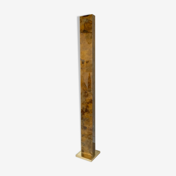 Totem column floor lamp in glass and vintage brass