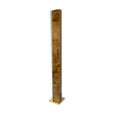 Lampadaire colonne totem en verre et laiton vintage