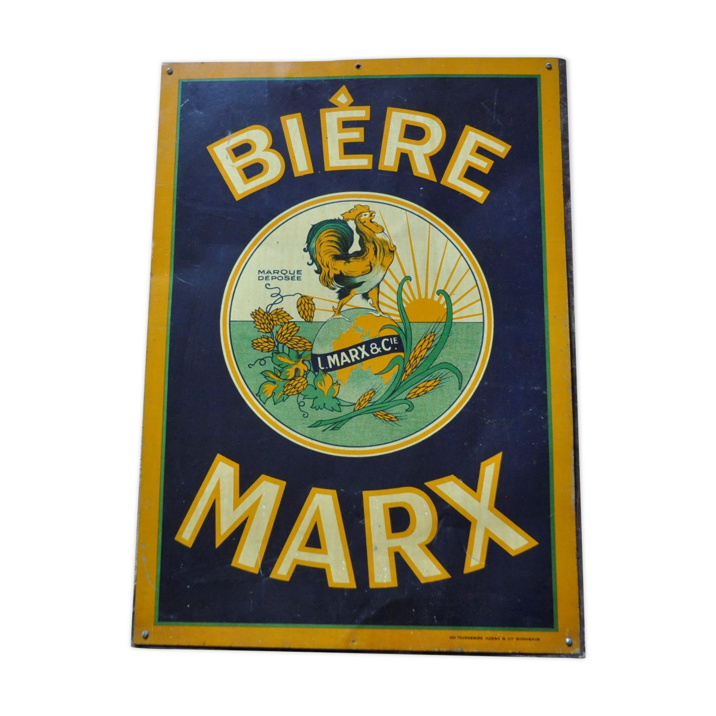 Sheet metal advertising plate