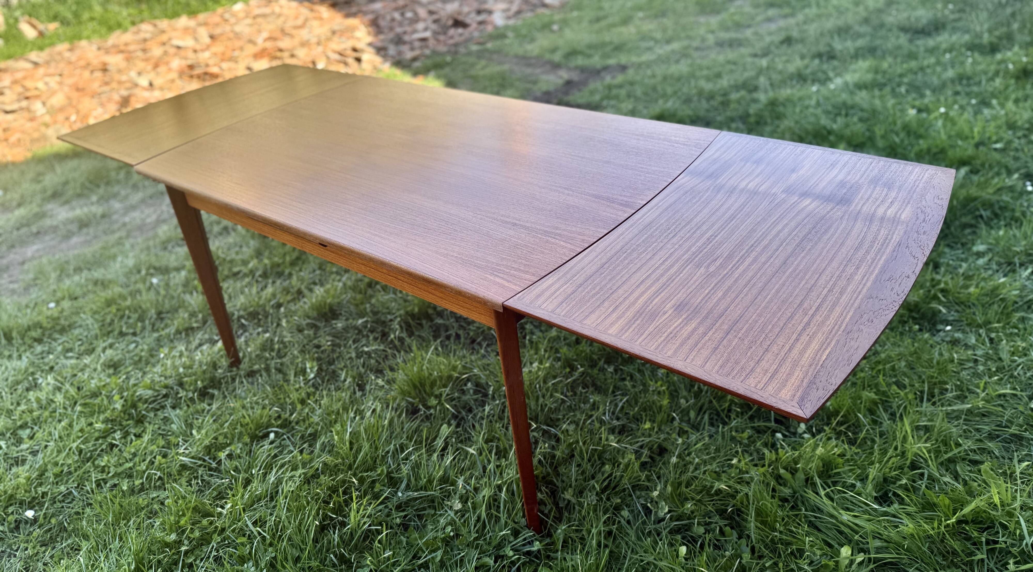 Scandinavian extendable teak dining table