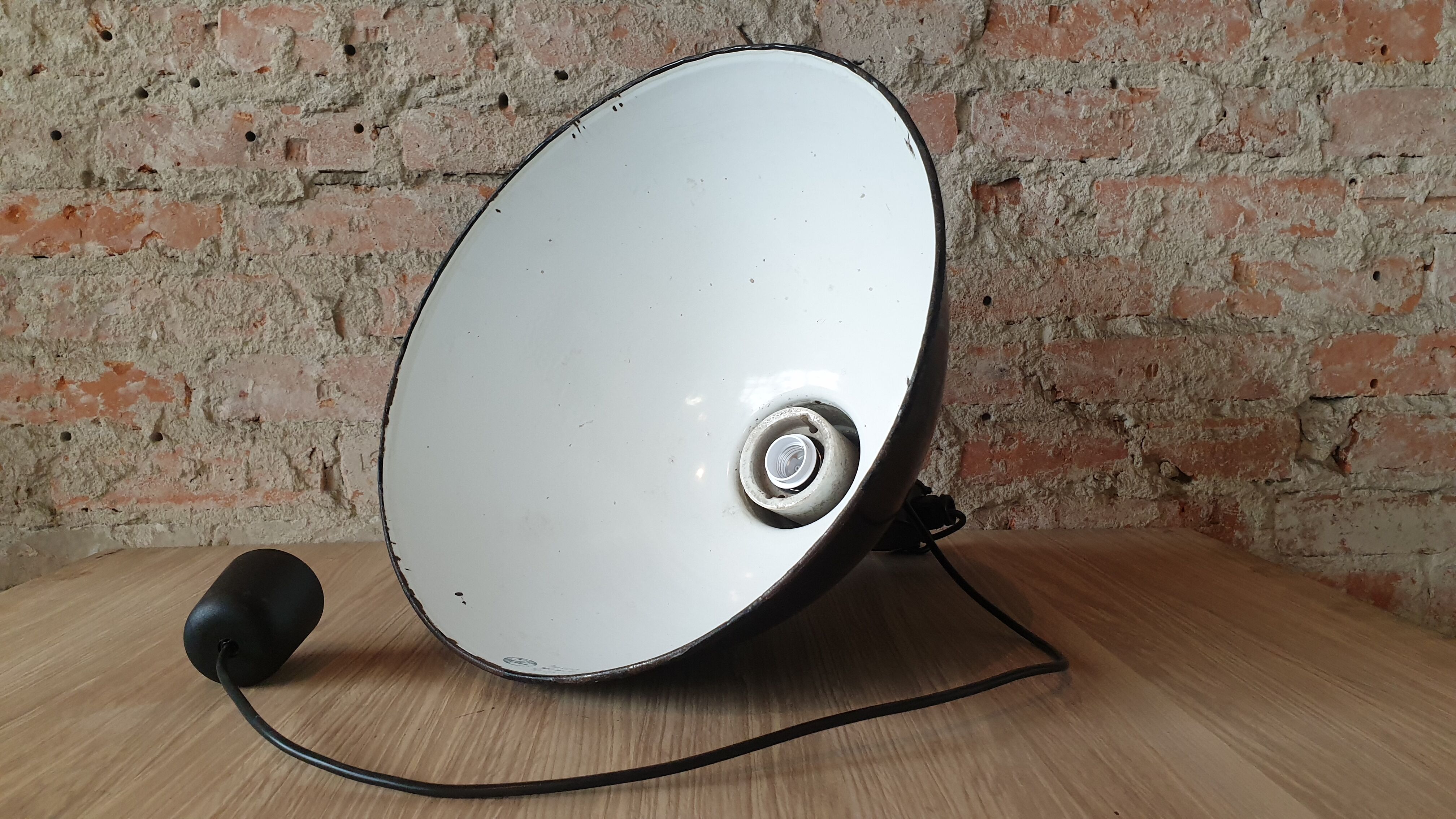 Industrial hanging lamp by Leuchtenbau WIttenberg, 1950s