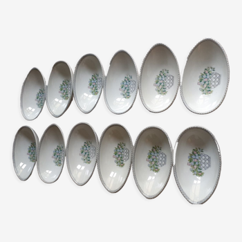 Avocado service with its jacques coeur porcelain tray