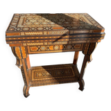 Moroccan marquetry game table