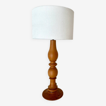 Large wood and velvet lamp