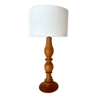 Large wood and velvet lamp