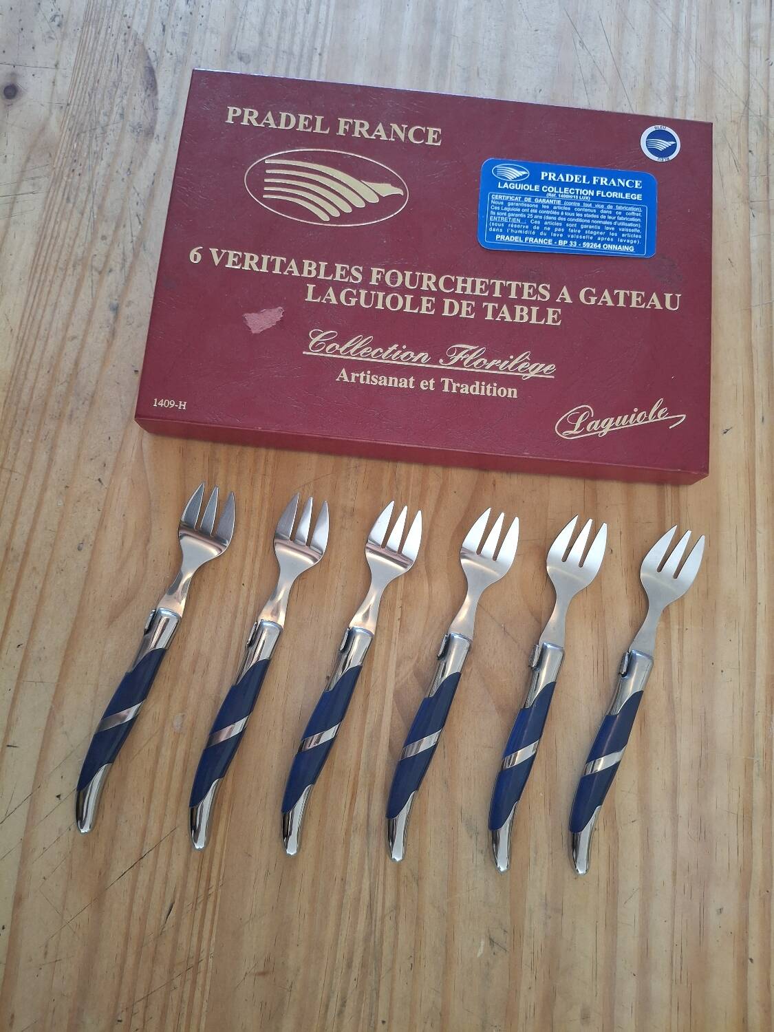 Set of 6 cake forks Laguiole – Pradel France – Collection F