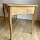 Vintage light wood desk with 3 drawers in Louis Philippe style, chic country.