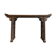 Chinese console in ancient elm, carved openwork legs and top g