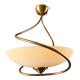 Suspension Mid-Century laiton doré et verre opalin inspiration ArtDéco