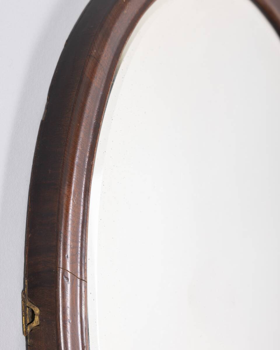 Vintage 1960s Italian-design walnut wall mirror