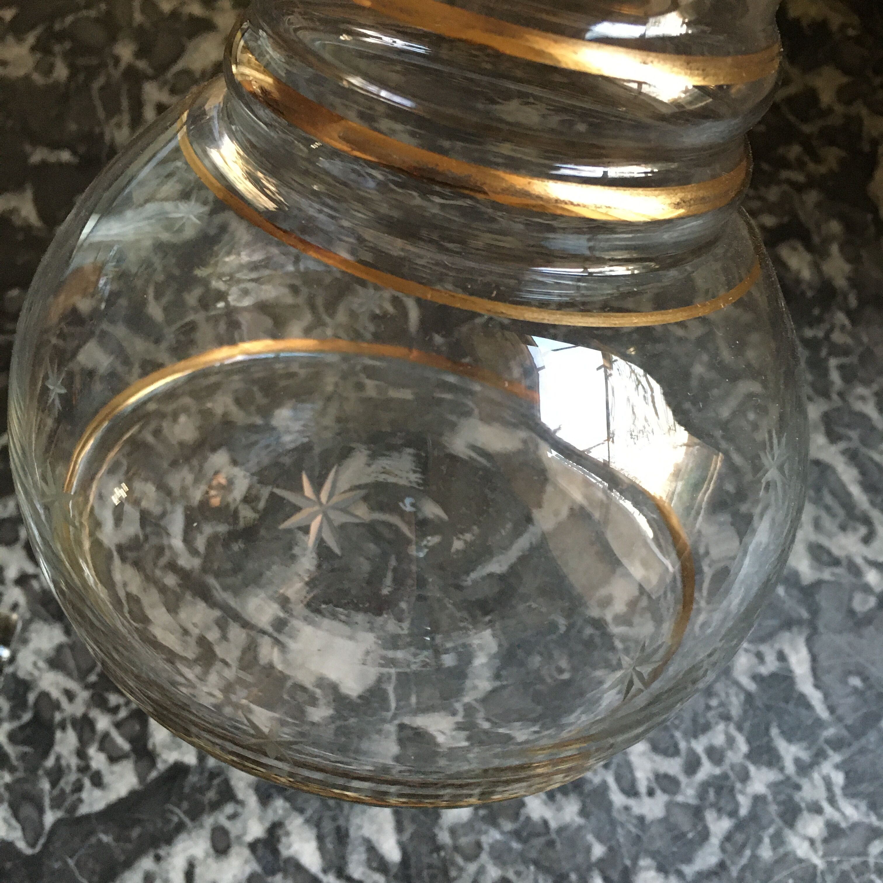 60'S gold glass carafe