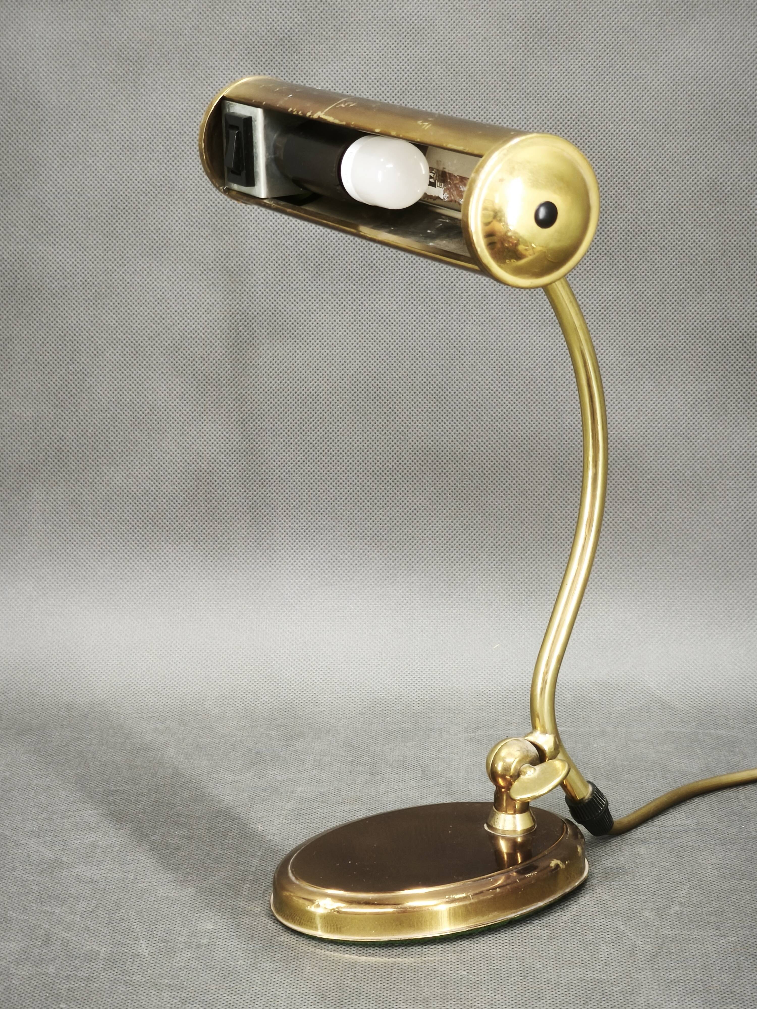Lampe de bureau en laiton réglable, Allemagne, années 1960