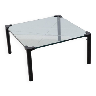 Glass and metal coffee table, 1980