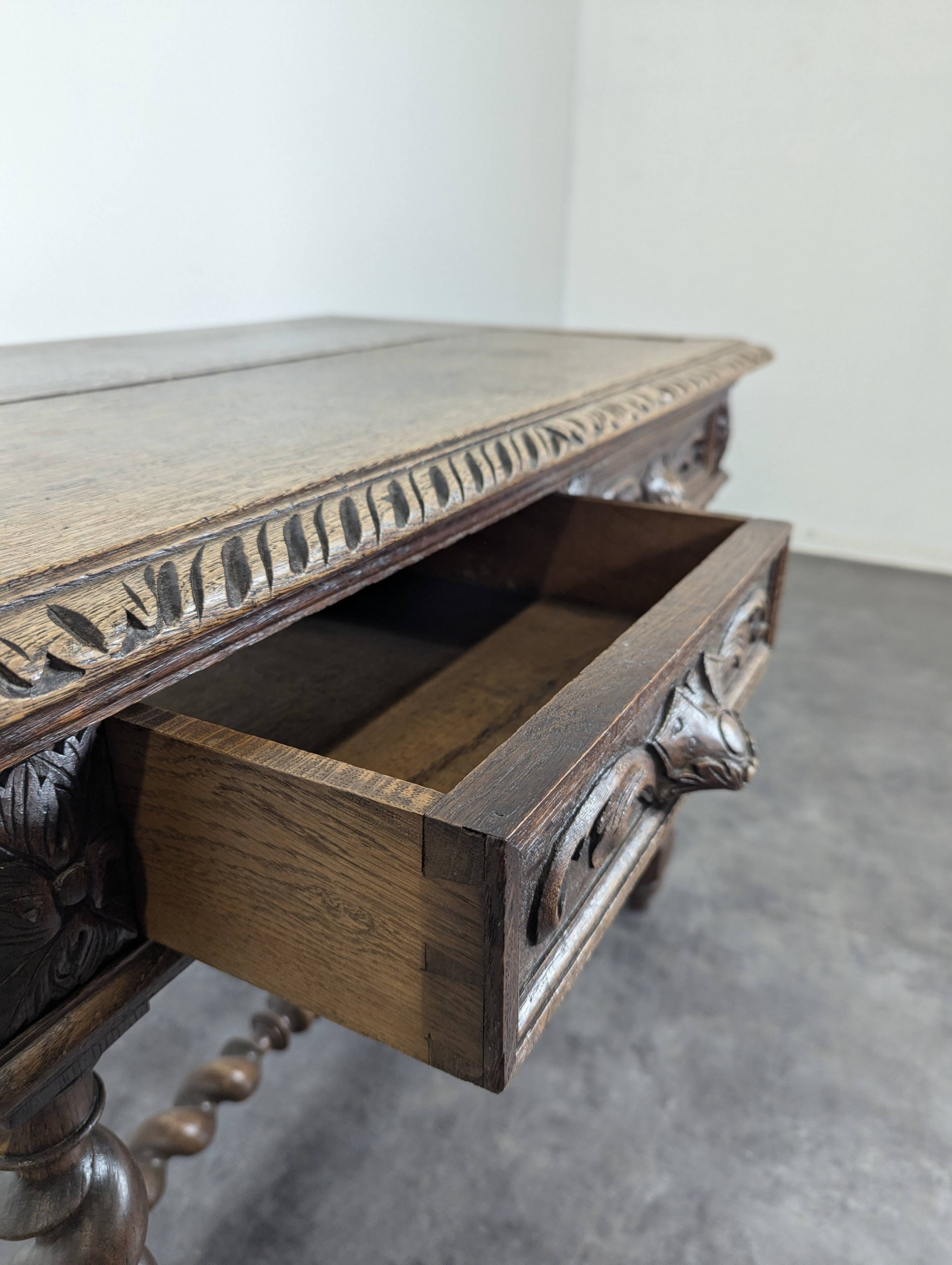 Louis XIII style oak desk