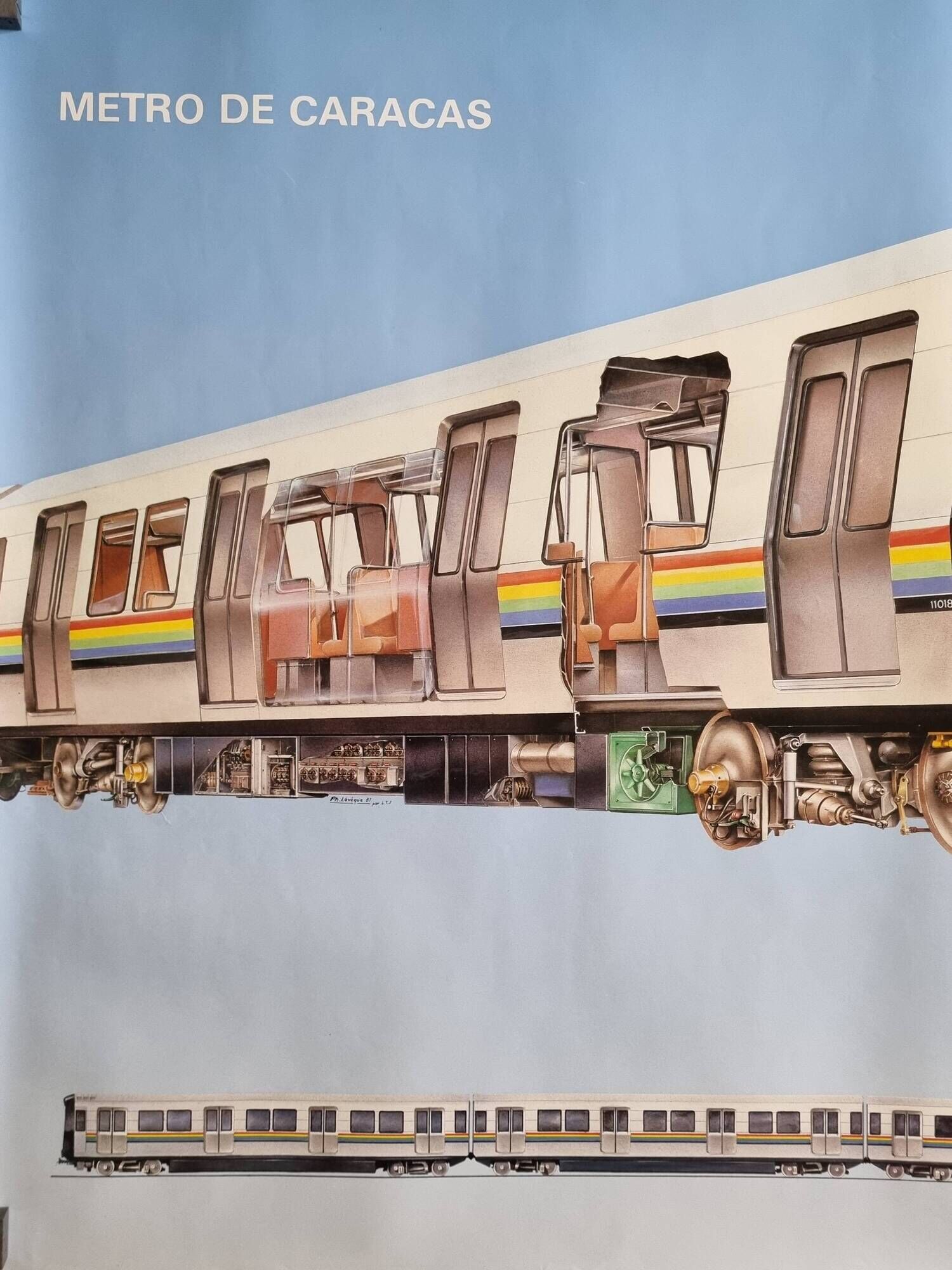 Industrial poster "Caracas Metro" Alsthom, 80s, 60 x 80 cm