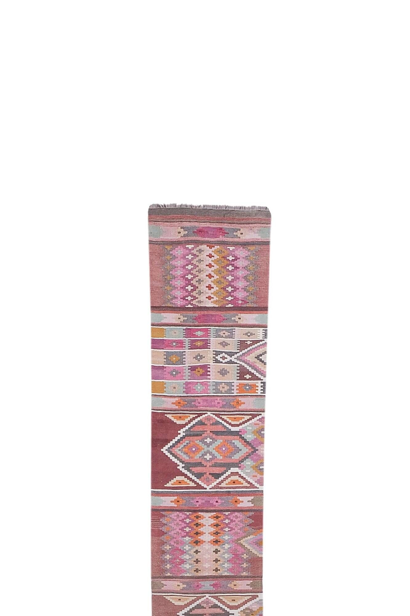 Vintage Turkish hallway rug 74x829 cm