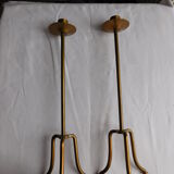 Pair of bronze candlesticks resting on 3 feet modern design