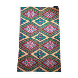 Tapis roumain vintage 330X176 cm tissé à la main dans la laine jaune et vert design géométrique