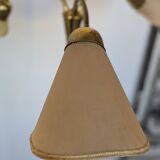 Bamboo and brass floor lamp