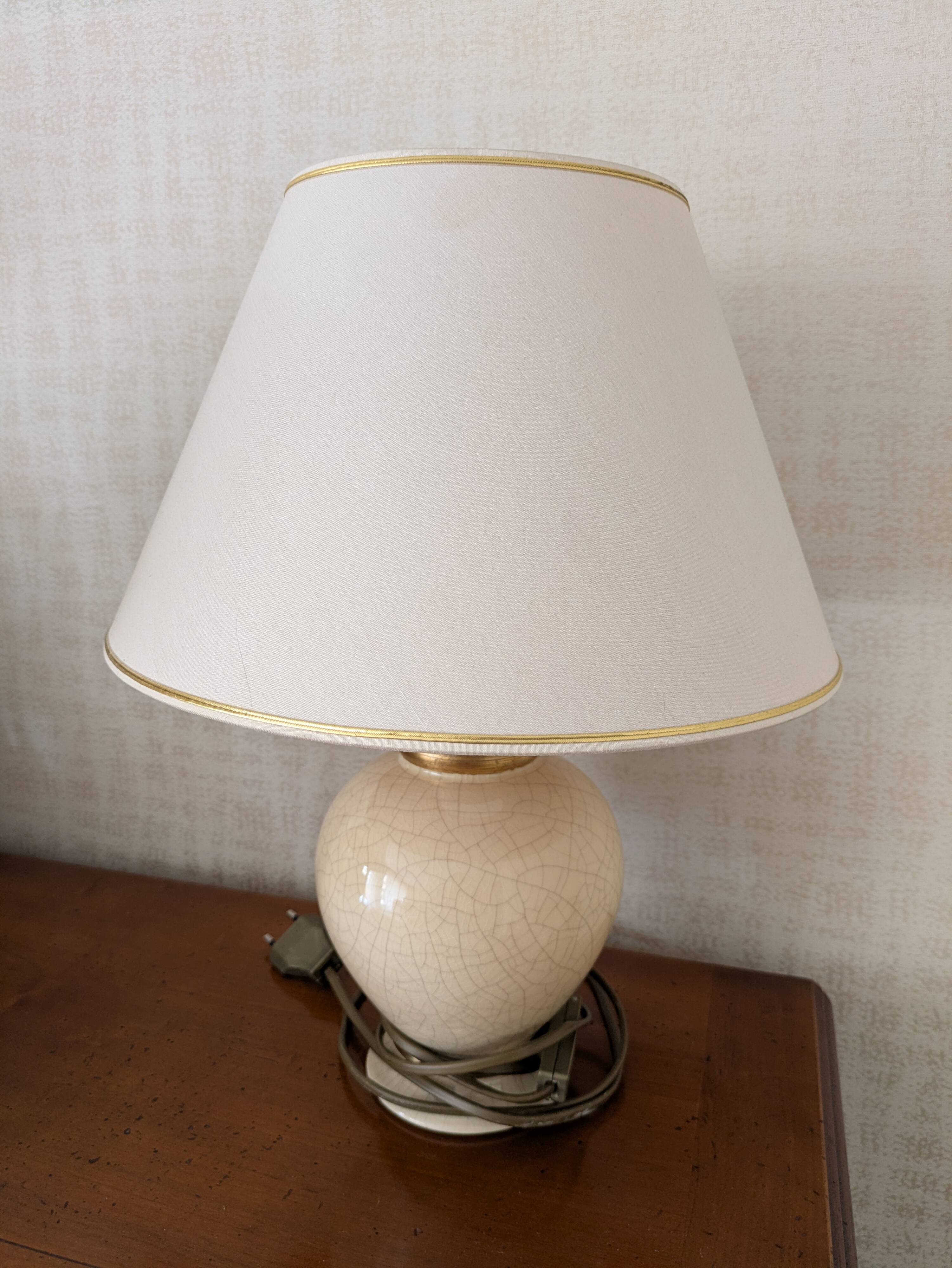 Set of 2 Crackled Ceramic Table Lamps with Gilding – Maison Le Dauphin