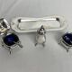 Tableware, 3-piece server silver-plated tray early 20th century