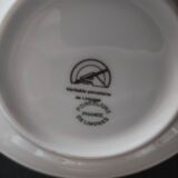 Eight-cup coffee service and creamer, Limoges porcelain, monogrammed