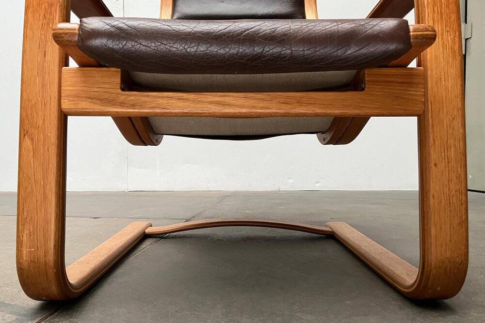 Vintage Swedish armchair model Lamello in beech by Yngve Ekström for Swedese, 1970s.