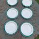 6 flat plates in white earthenware and green edging Digoin Sarreguemines vintage