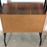 Modular storage cabinet and teak bookcase. Italy, 60s