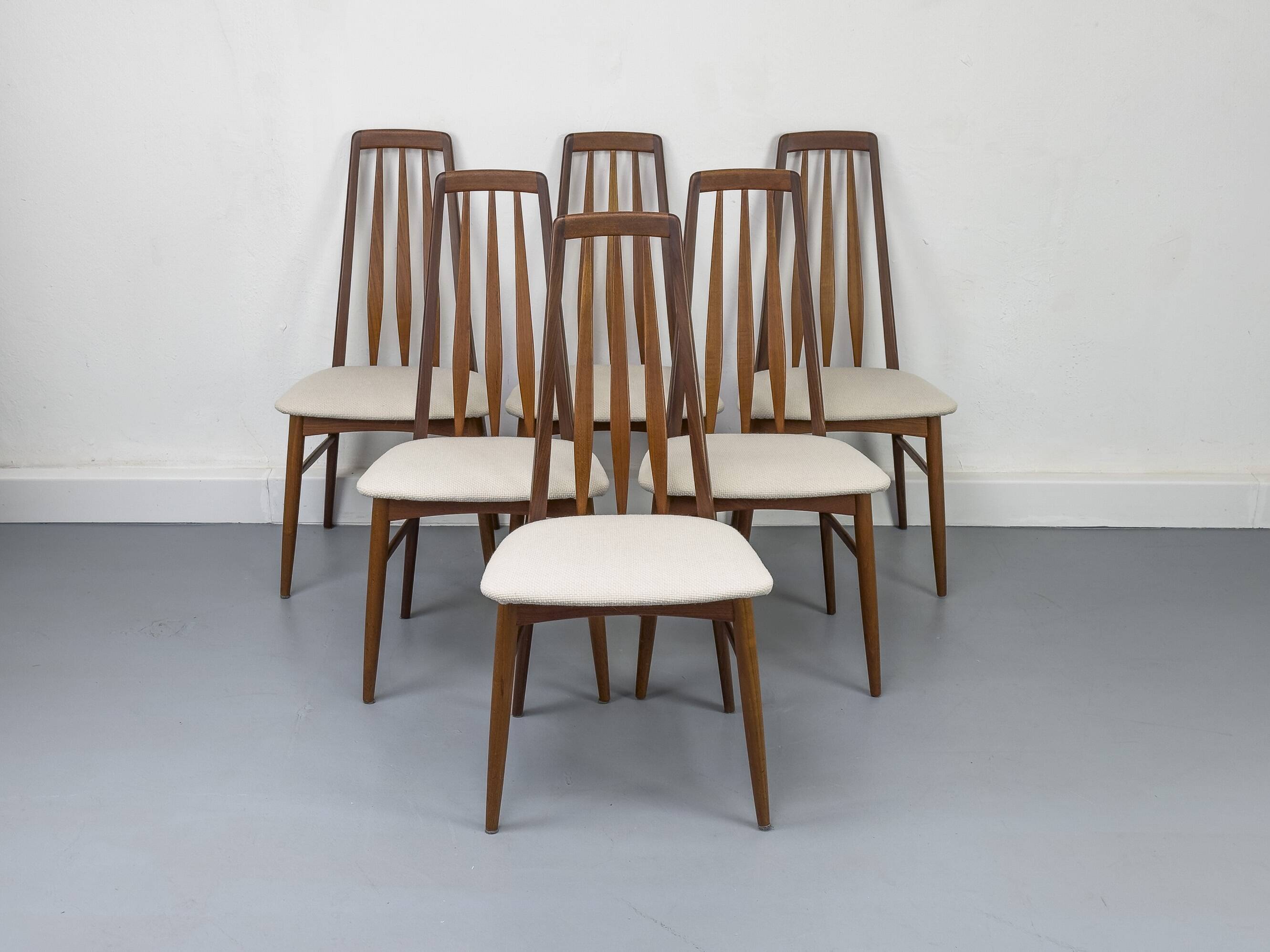 Chaises Eva en Teck par Niels Koefoed pour Koefoeds Hornslet, 1960s, Set de 6