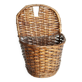 Vintage dark wicker wall basket
